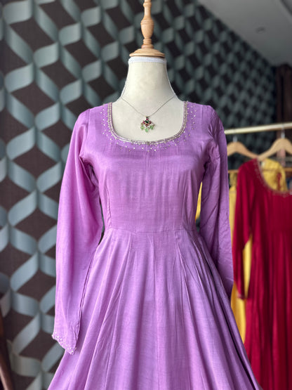 Lilac Soft Silk Anarkali
