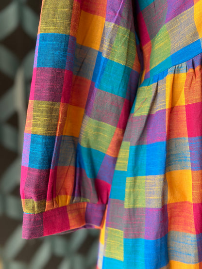 Varnam Madras Check Midi Dress