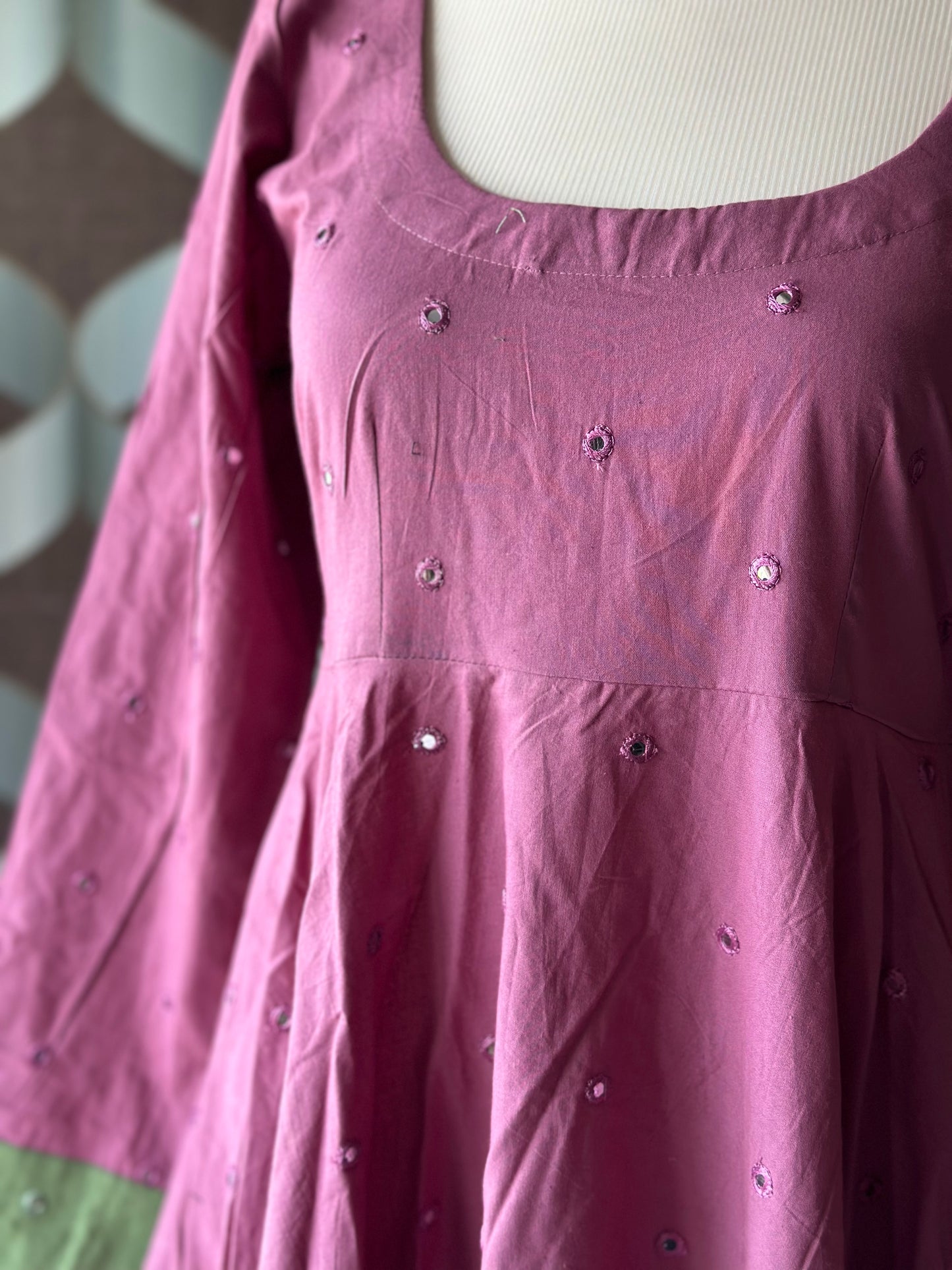 Sitara Dusty Rose Cotton Anarkali