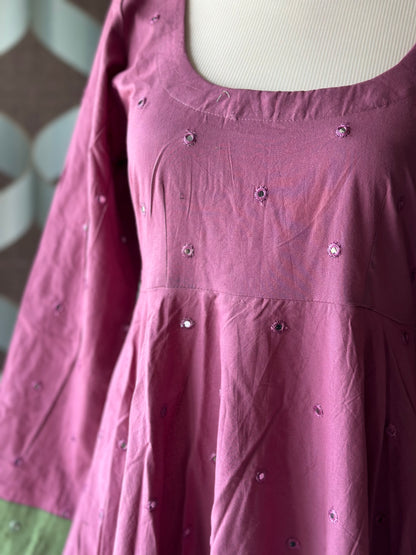 Sitara Dusty Rose Cotton Anarkali