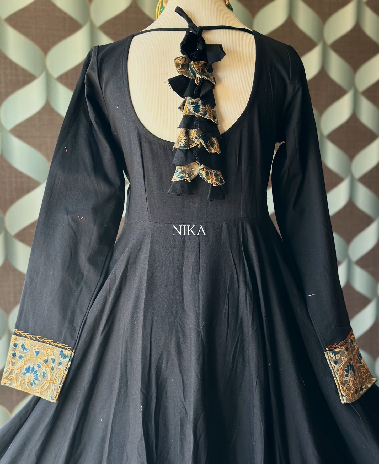Classic Black Cotton Anarkali