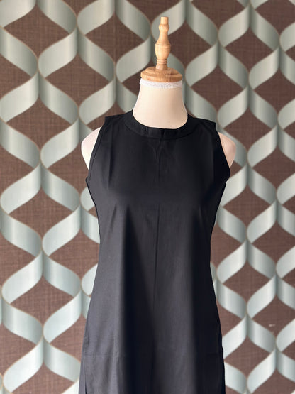 Classic Black Halter Cotton Kurta
