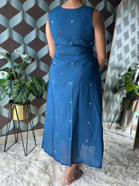 Varnika Demin Blue Handloom Dress