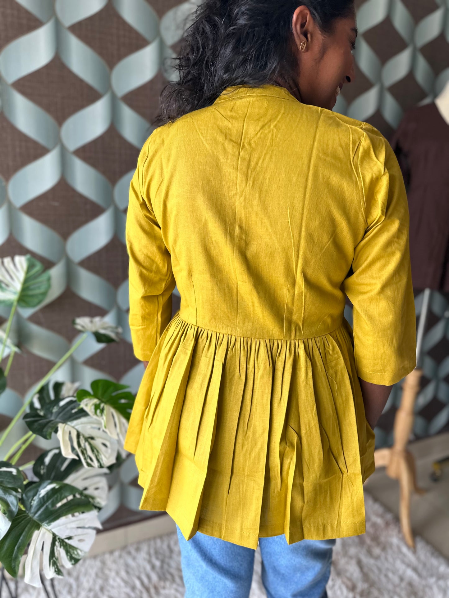 Mustard Yellow Short Top