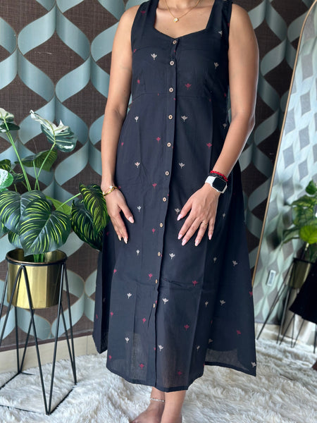 Varnika Classic Black Handloom Dress