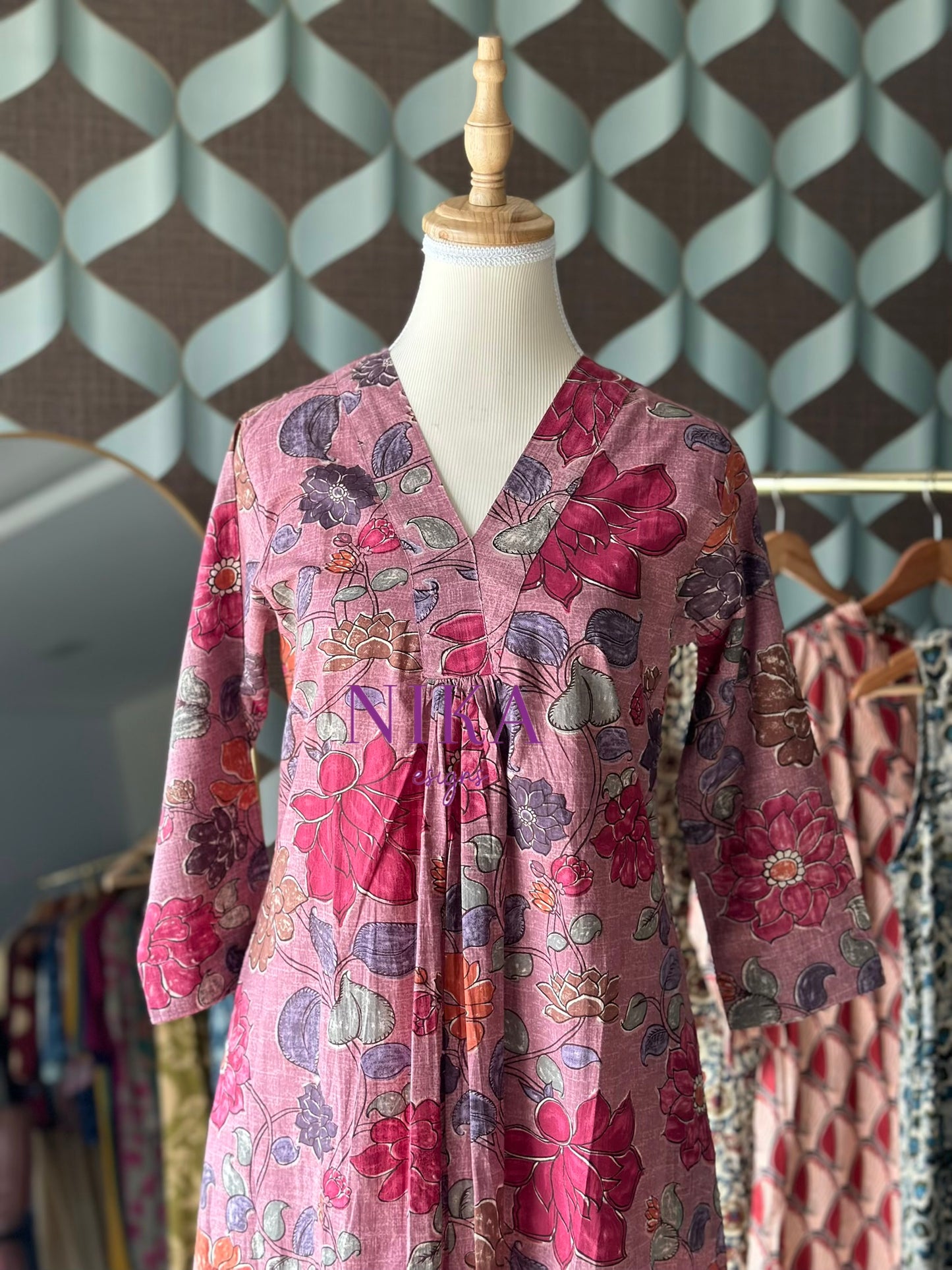 Floral Lilac A-Line Kurta Top