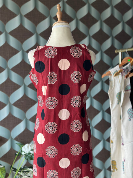 Red Kalamkari Kurta Top