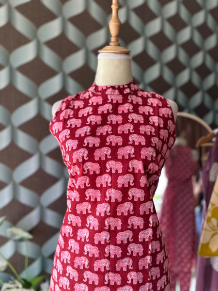 Red Elephant Halter Neck Set