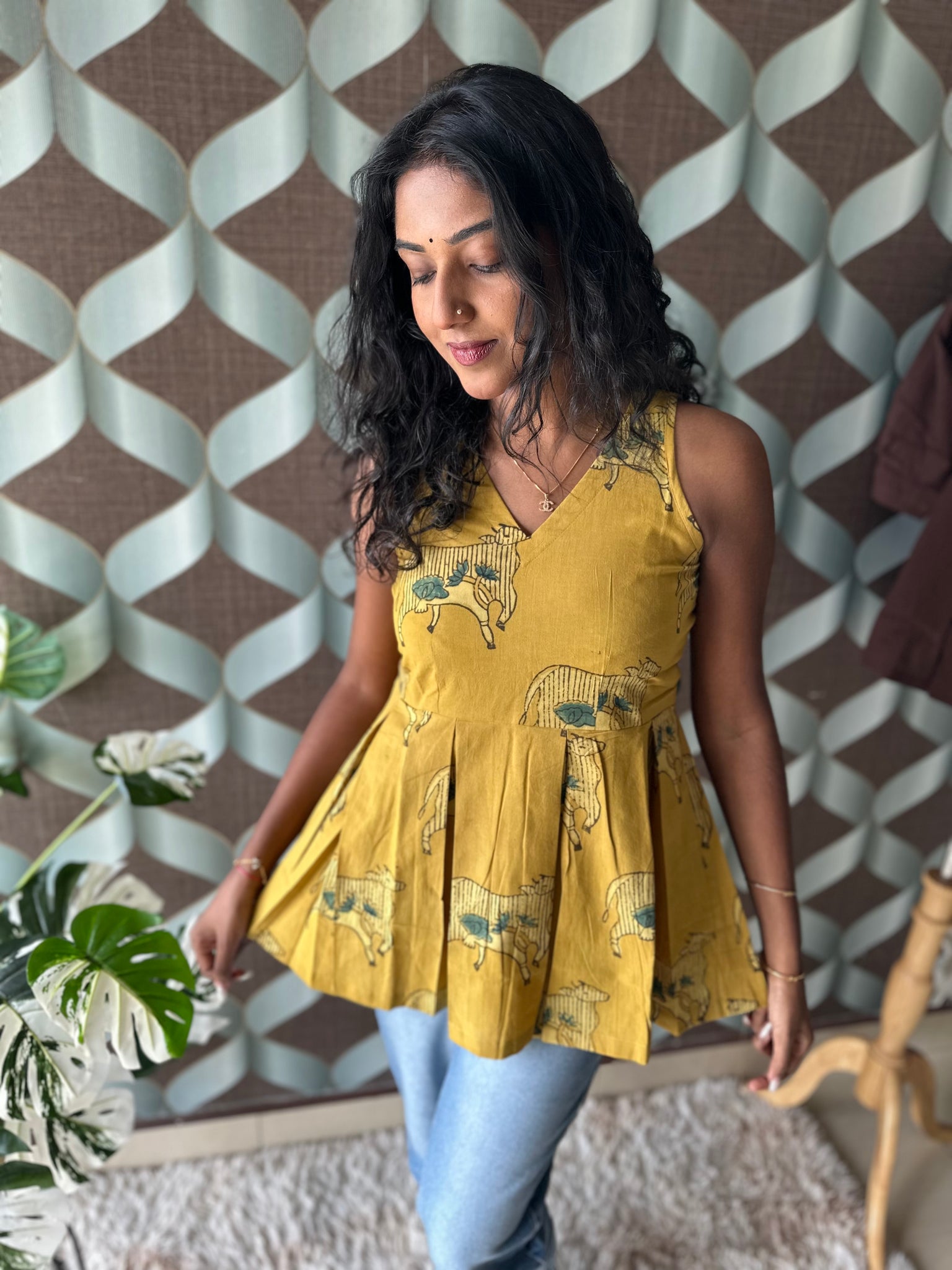 Yellow Lotus Gomatha Short Top