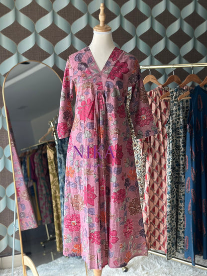 Floral Lilac A-Line Kurta Top
