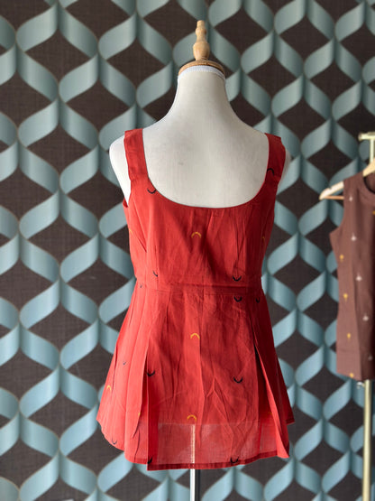 Burnt Orange Cotton Handloom Top