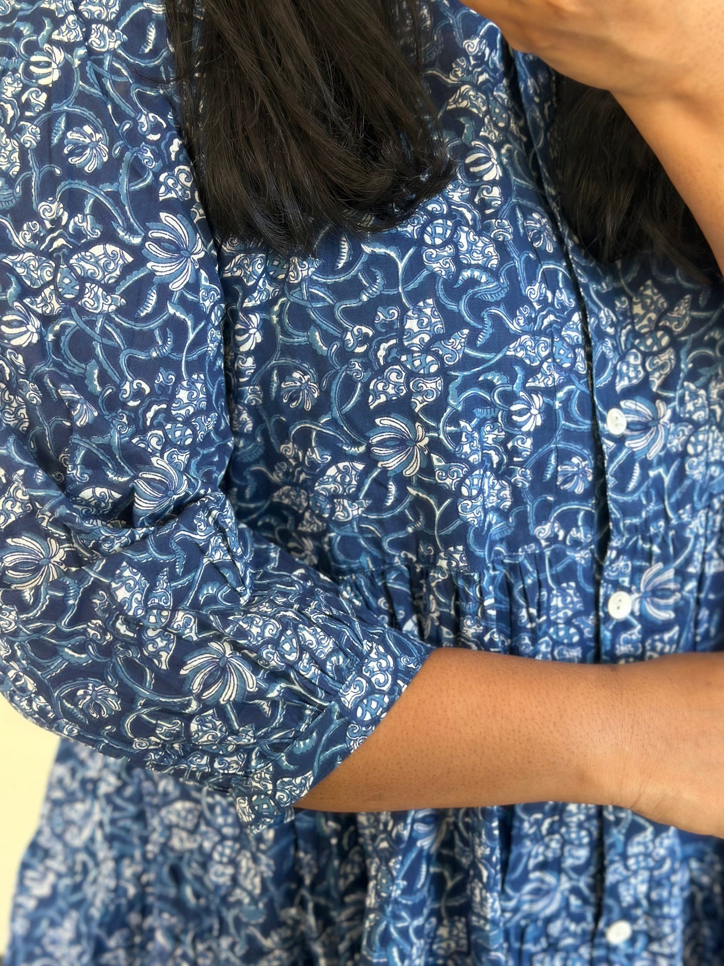 Indigo A-Line Tier Cotton Top