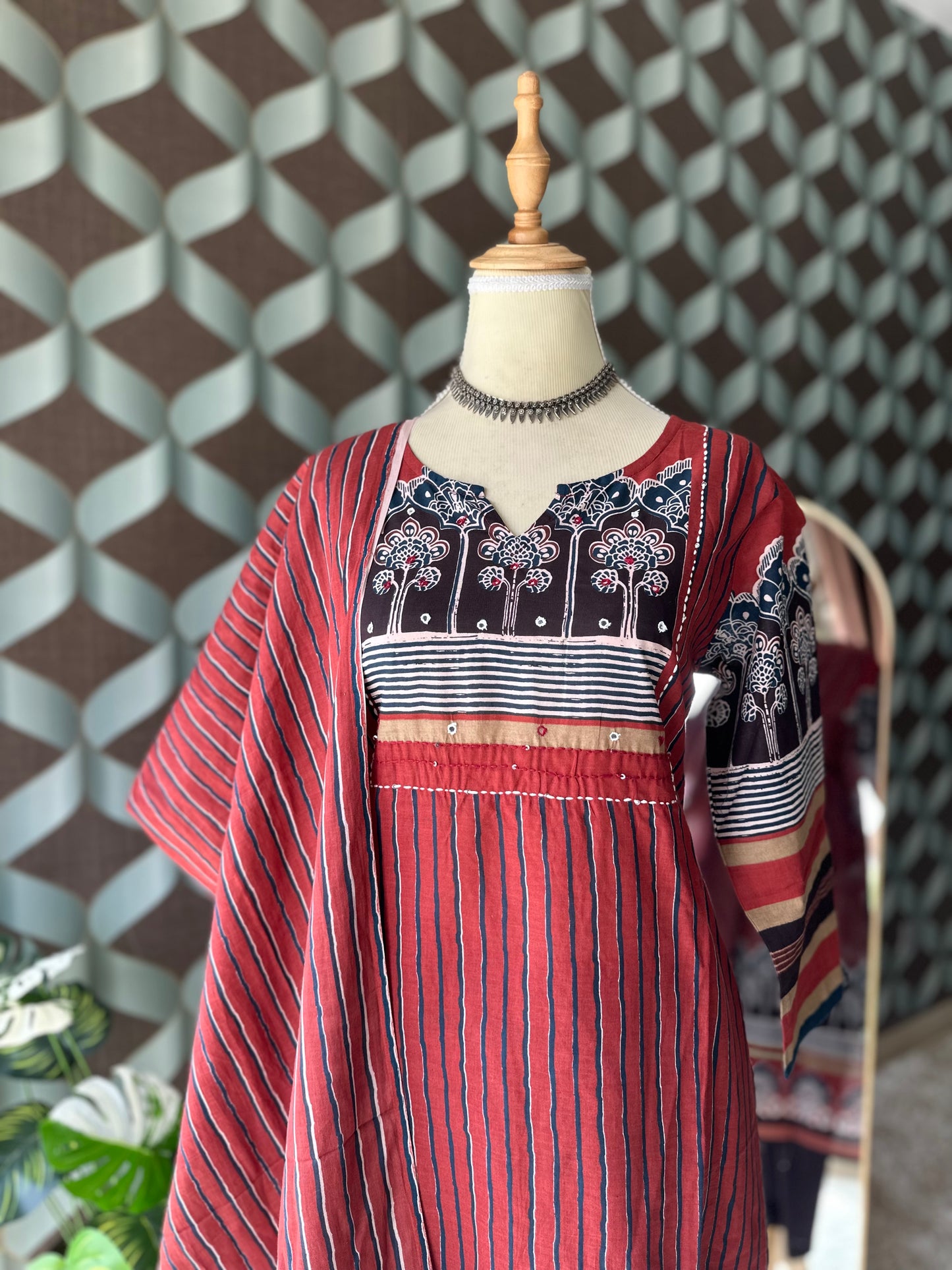 Red Jaipur Suit Set