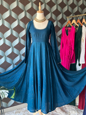Turquoise Blue ZAARA Festive Anarkali