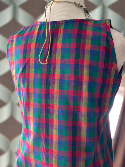 Soft Varnam Madras Check Waistcoat