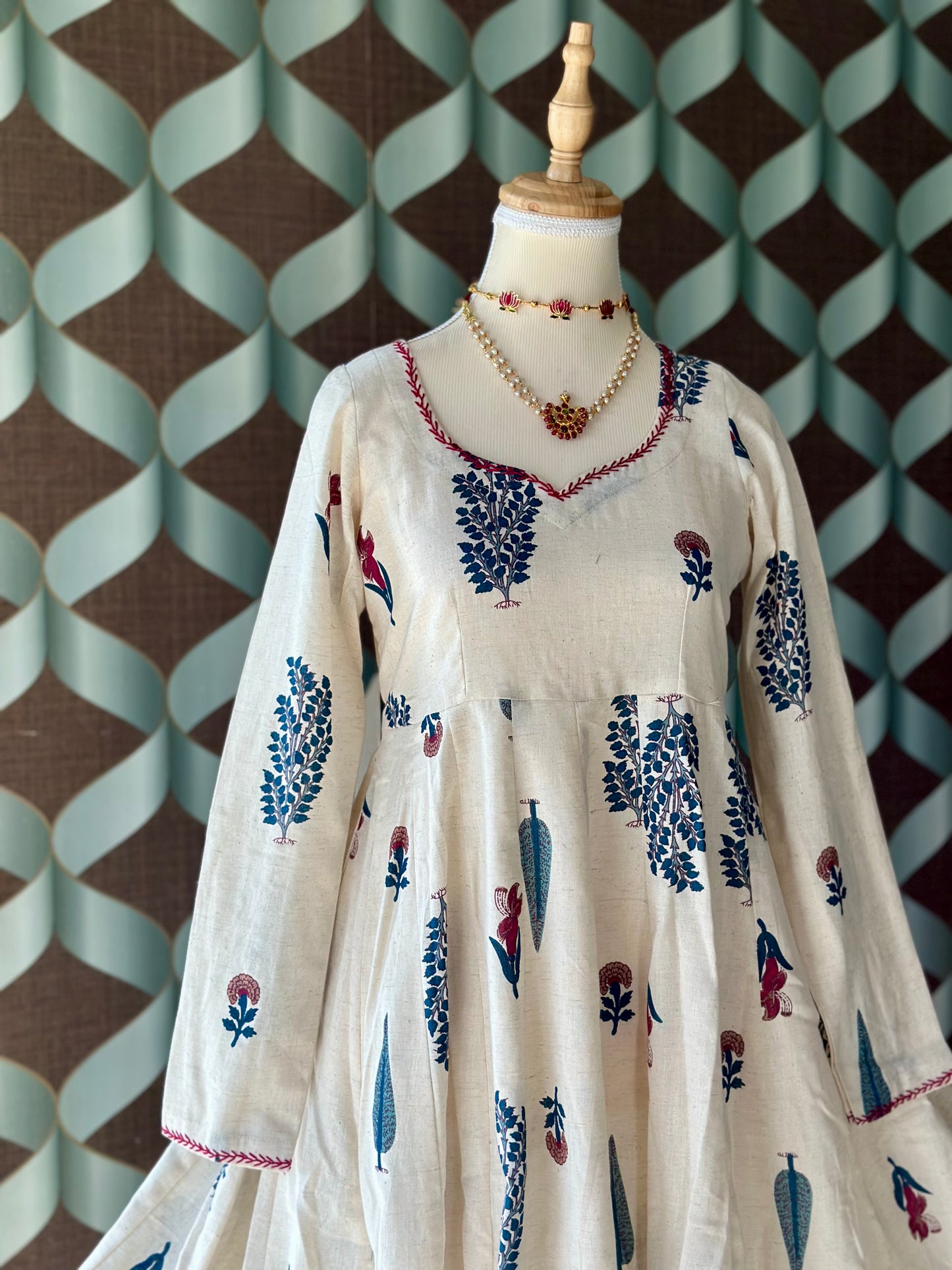 Vrinda Floral Cotton Anarkali