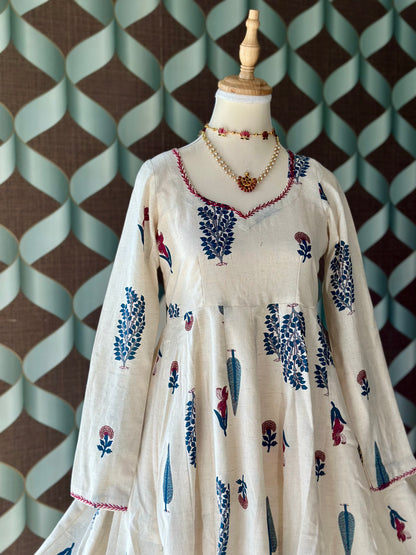 Vrinda Floral Cotton Anarkali