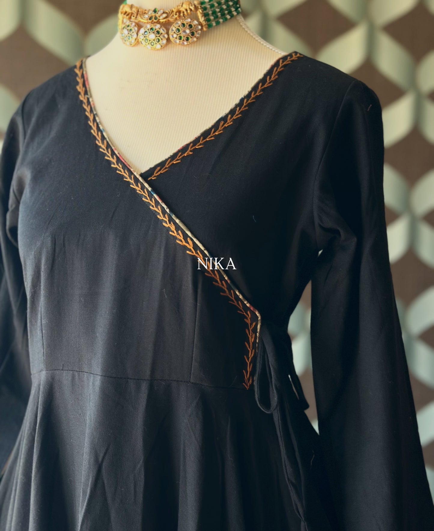 Classic Black Cotton Anarkali