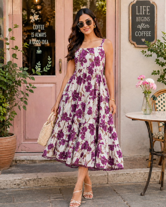 Floral Violet Summer Dress