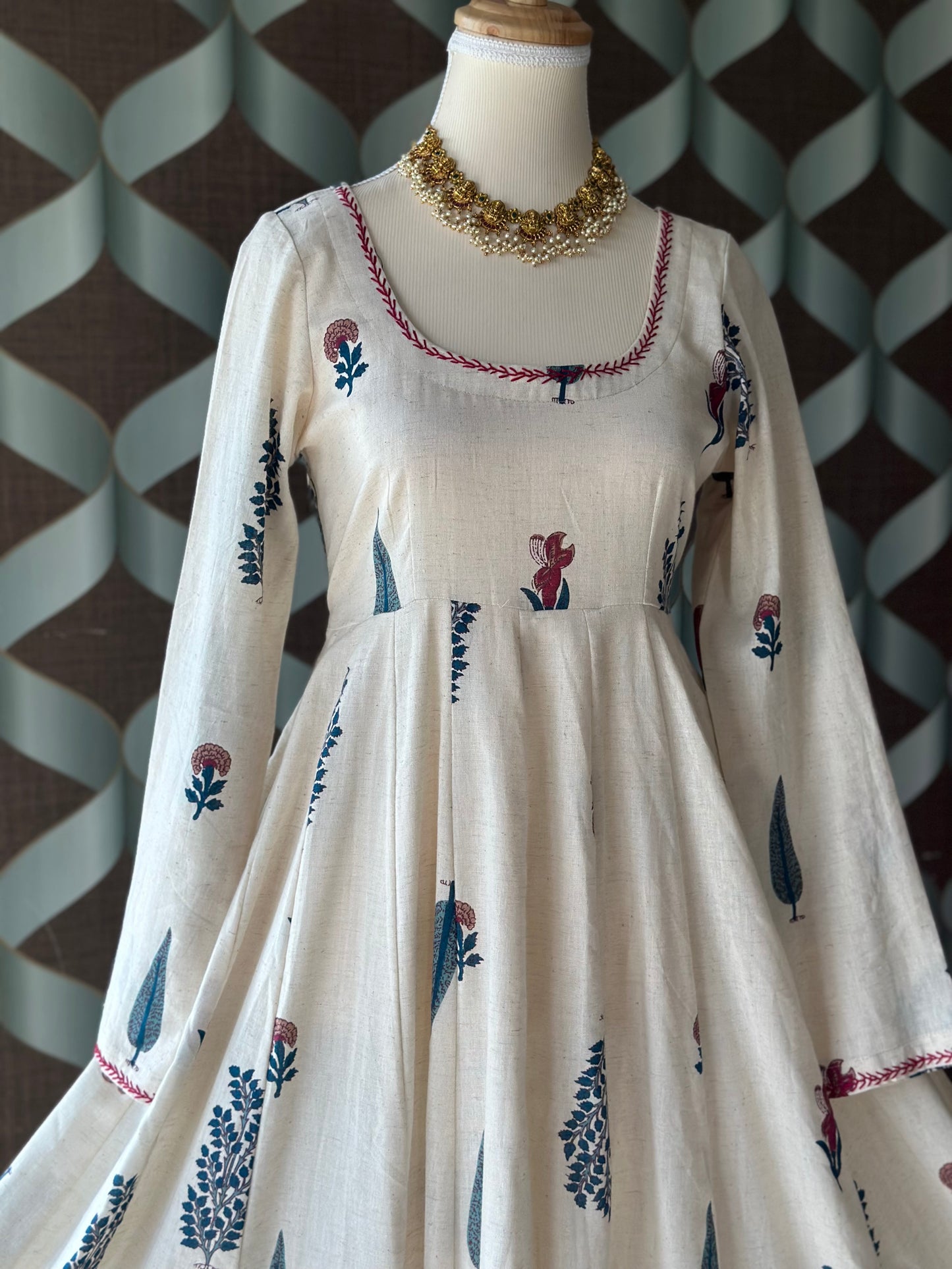 Vrinda Floral Cotton Anarkali