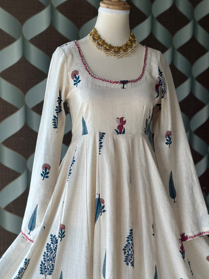 Vrinda Floral Cotton Anarkali