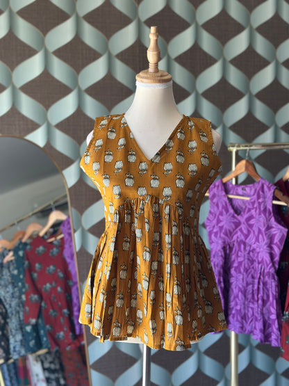 Mustard Yellow Lotus Top