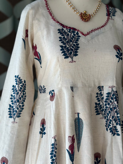 Vrinda Floral Cotton Anarkali