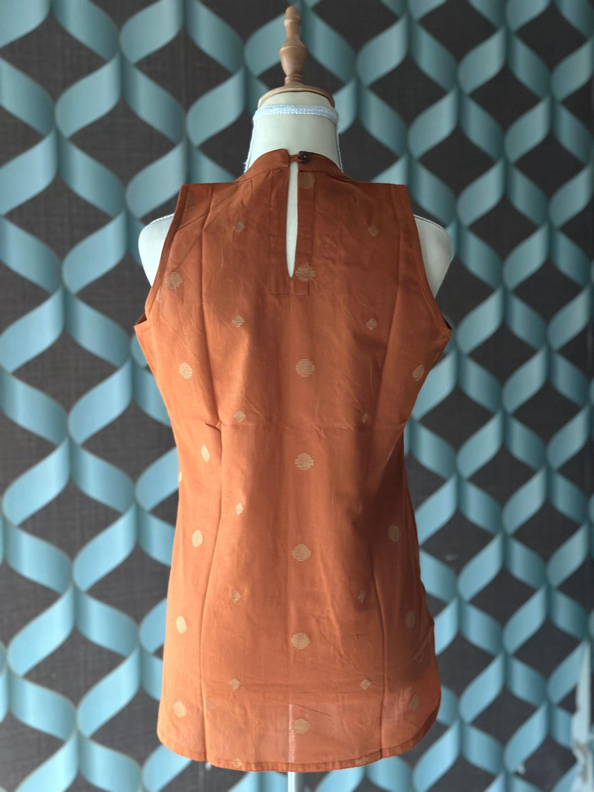 Teddy Brown Halter Handloom Cotton Top