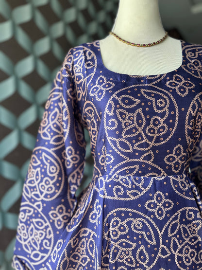 Navy Blue Bhandini Anarkali