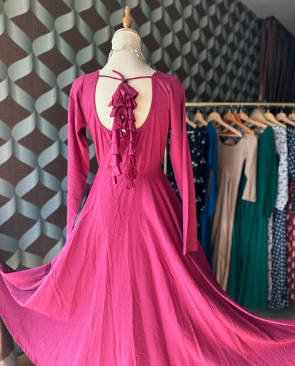 Purple Cotton Anarkali