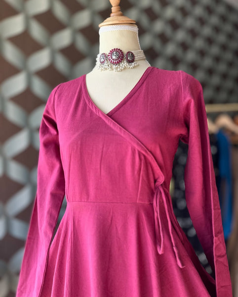 Purple Cotton Anarkali