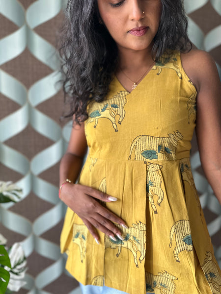 Yellow Lotus Gomatha Short Top