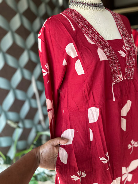 Red Bloom Cotton Set