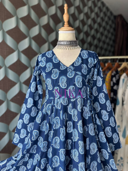 Paisley Indigo Blue Anarkali