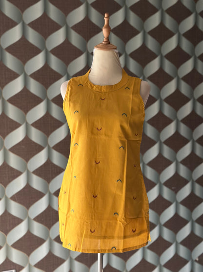 Sunshine Yellow Halter Handloom Cotton Top