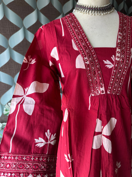 Red Bloom Cotton Set