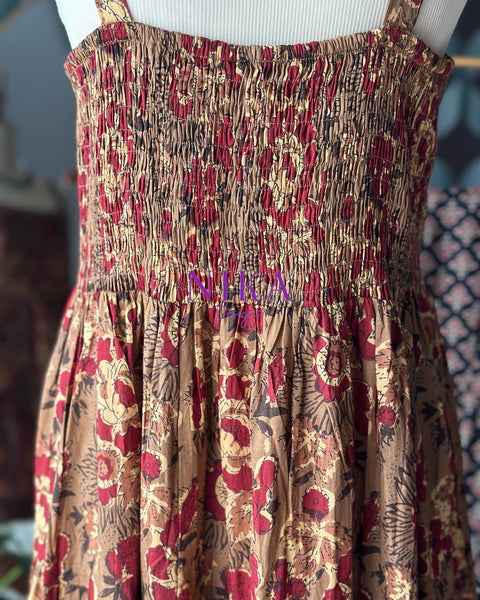 Brown Floral Summer Dress