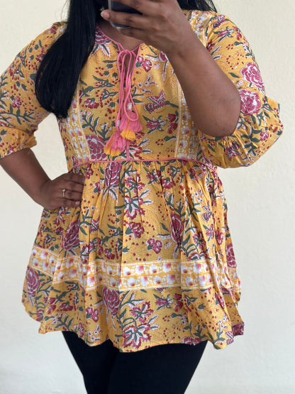 Yellow and Pink Cotton Top