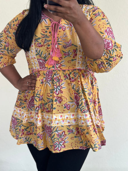 Yellow and Pink Cotton Top