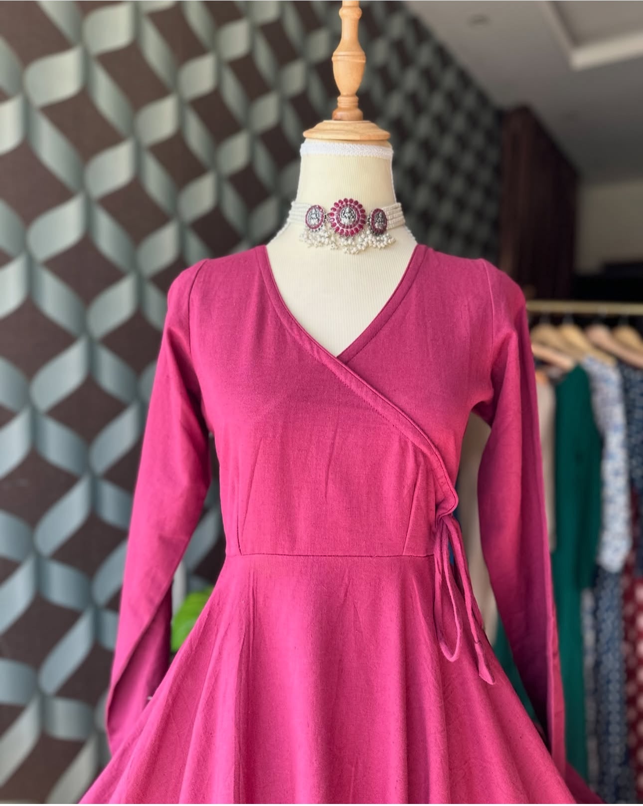 Purple Cotton Anarkali