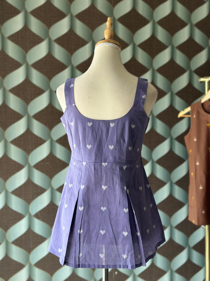 Lavender Purple Handloom Cotton Short Top