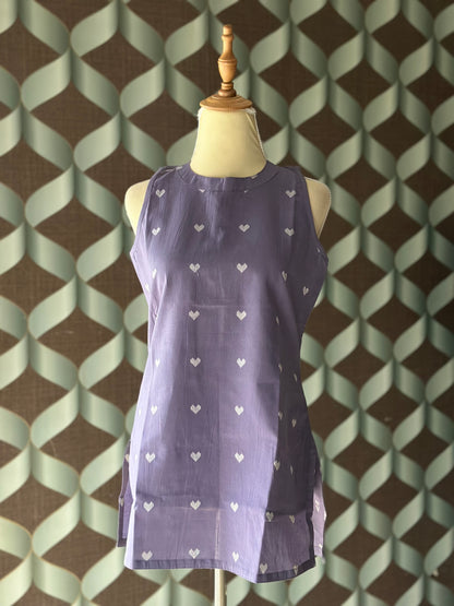 Lavender Halter Handloom Cotton Top
