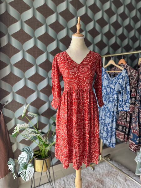 Brick Red Midi Dress