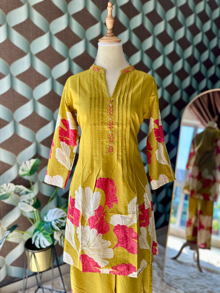 Yellow Floral Co-Ord Set