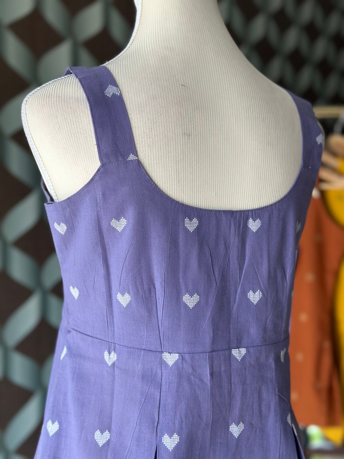 Lavender Purple Handloom Cotton Short Top