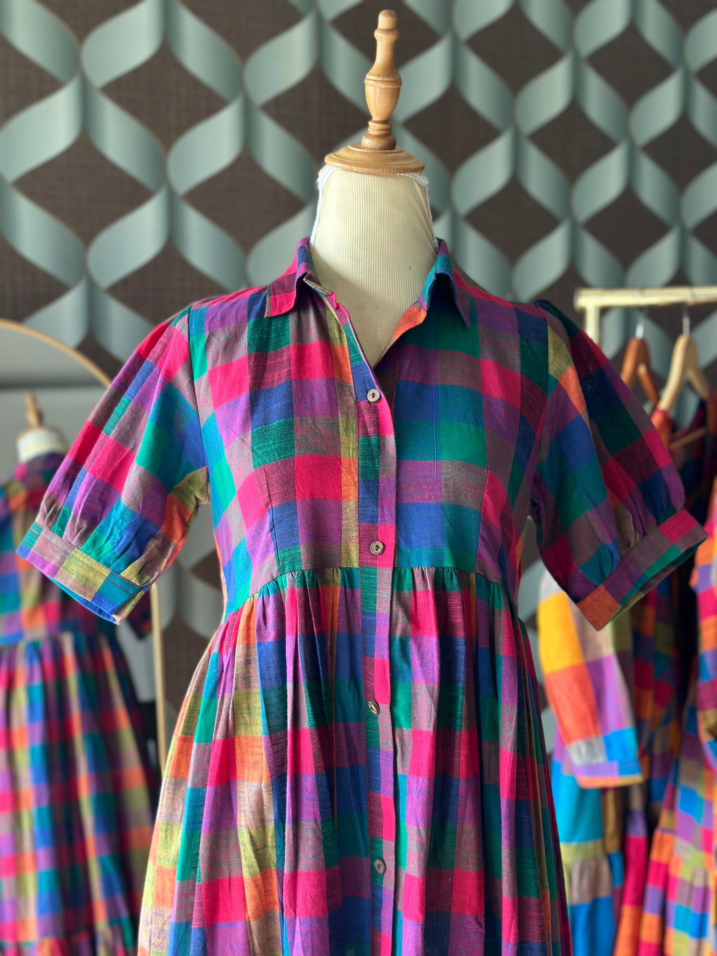 Varnam Madras Kattam Midi Dress