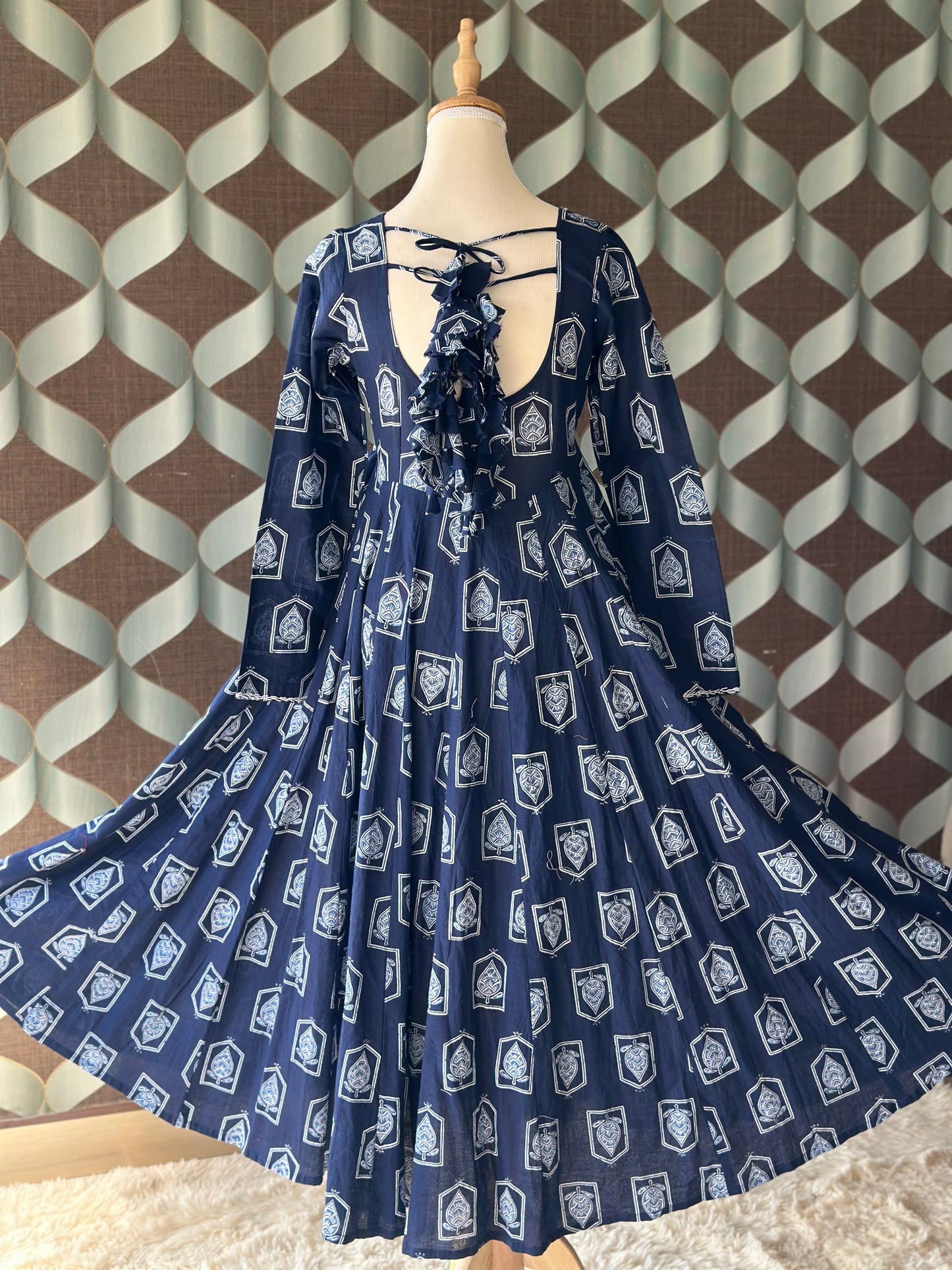 Neelam Indigo Cotton Anarkali