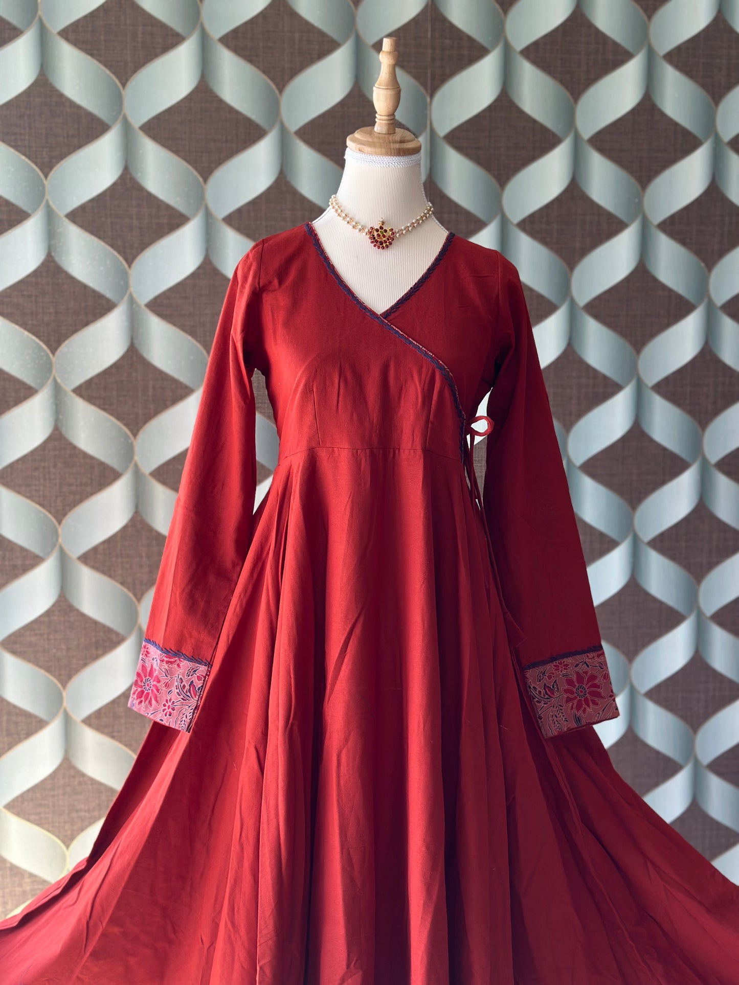 Burnt Orange Cotton Anarkali