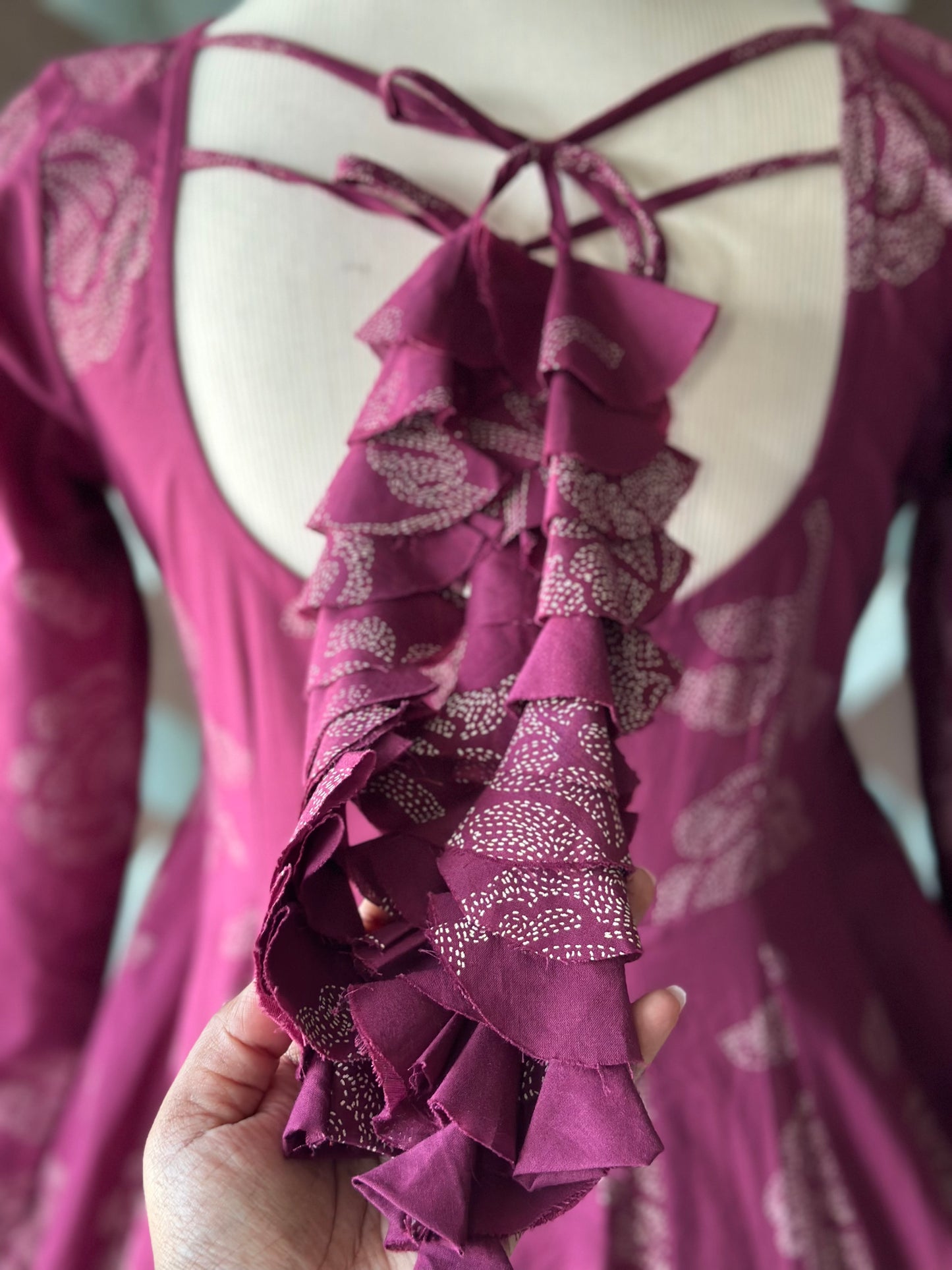 Purple Rose Cotton Anarkali