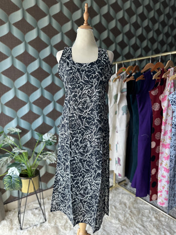 Black&White Floral Kurta